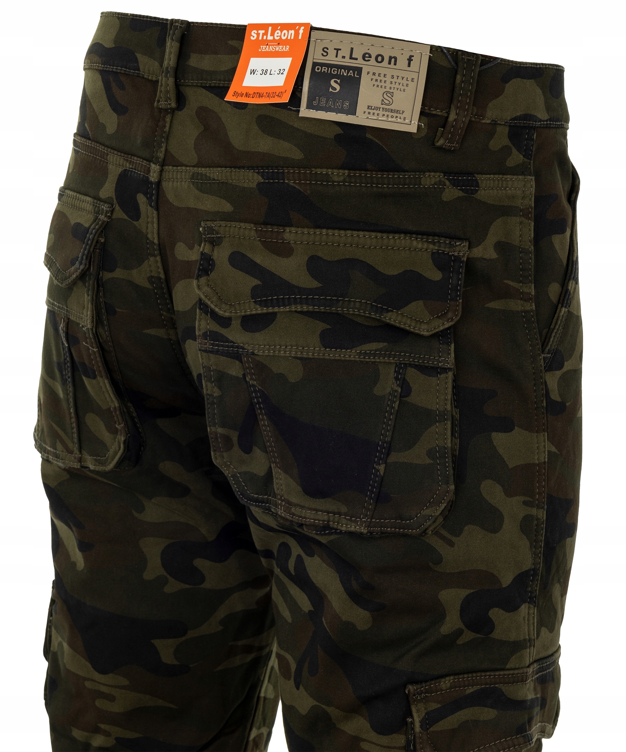 Kalhoty Zateplené Fleecem kapsáče Maskáčový Zelené Khaki Teplé Bavlněné W39