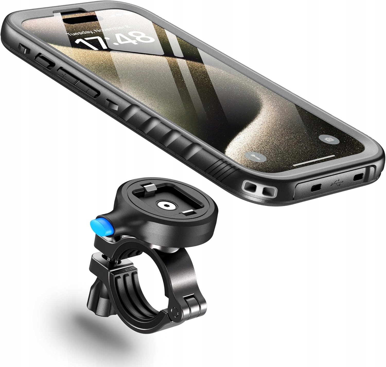 Uchwyt z tłumieniem drgań na Telefon do Motocyklu Roweru iphone 15 pro max