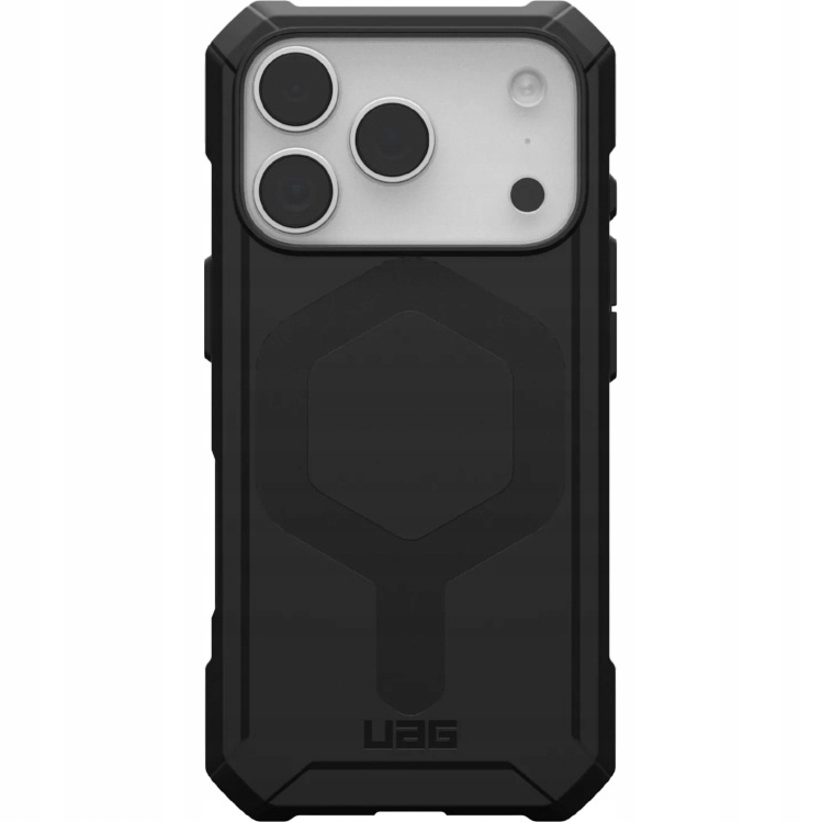Pouzdro Urban Armor Gear MagSafe pro iPhone 17 Pro s nasazeným kryt zadní kryt