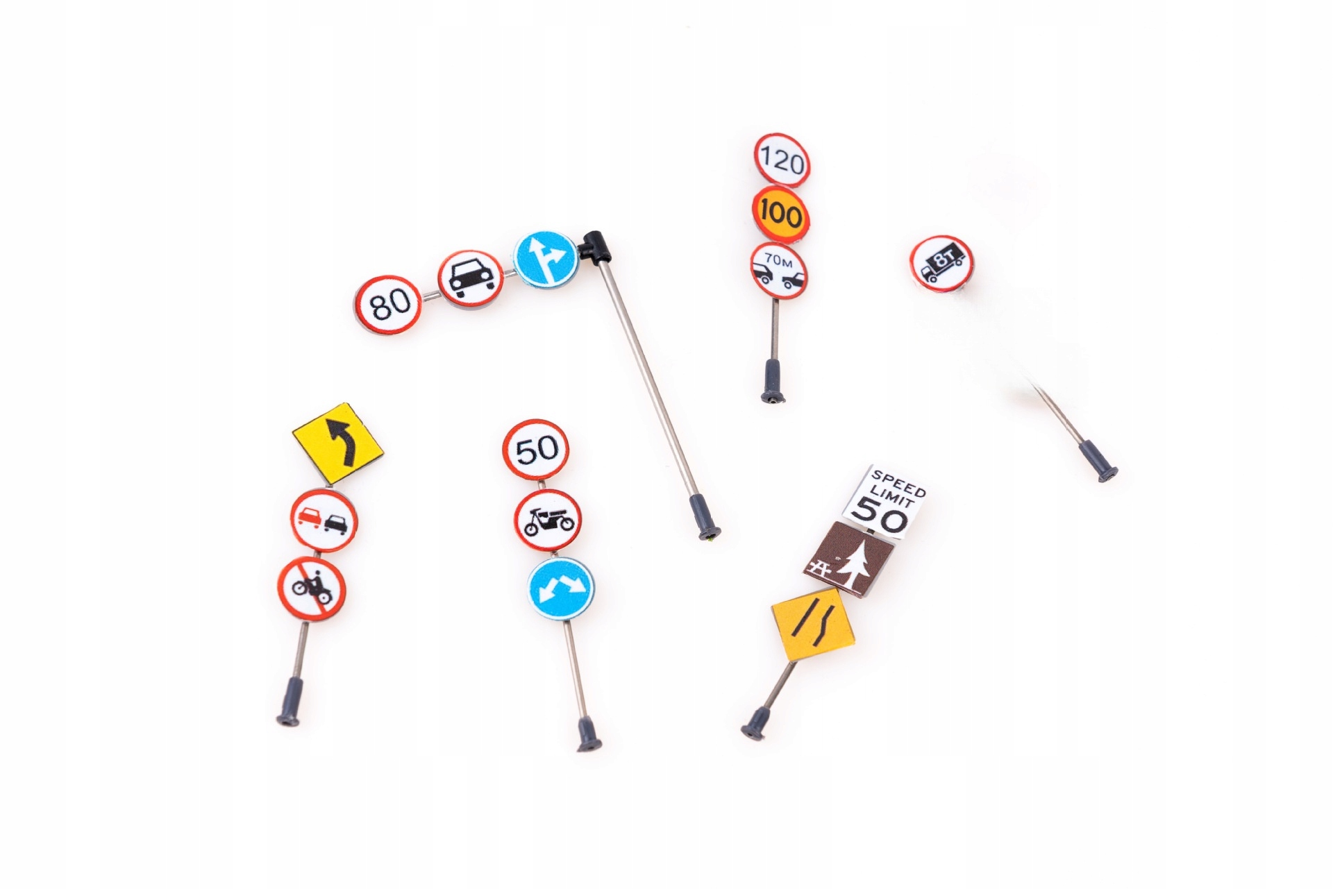 MINIATUROWE ZABAWKI MICRO AKCESORIA DO KRAJOBRAZU 6 SZT Rodzaj pojazdu znak drogowy, sygnalizator