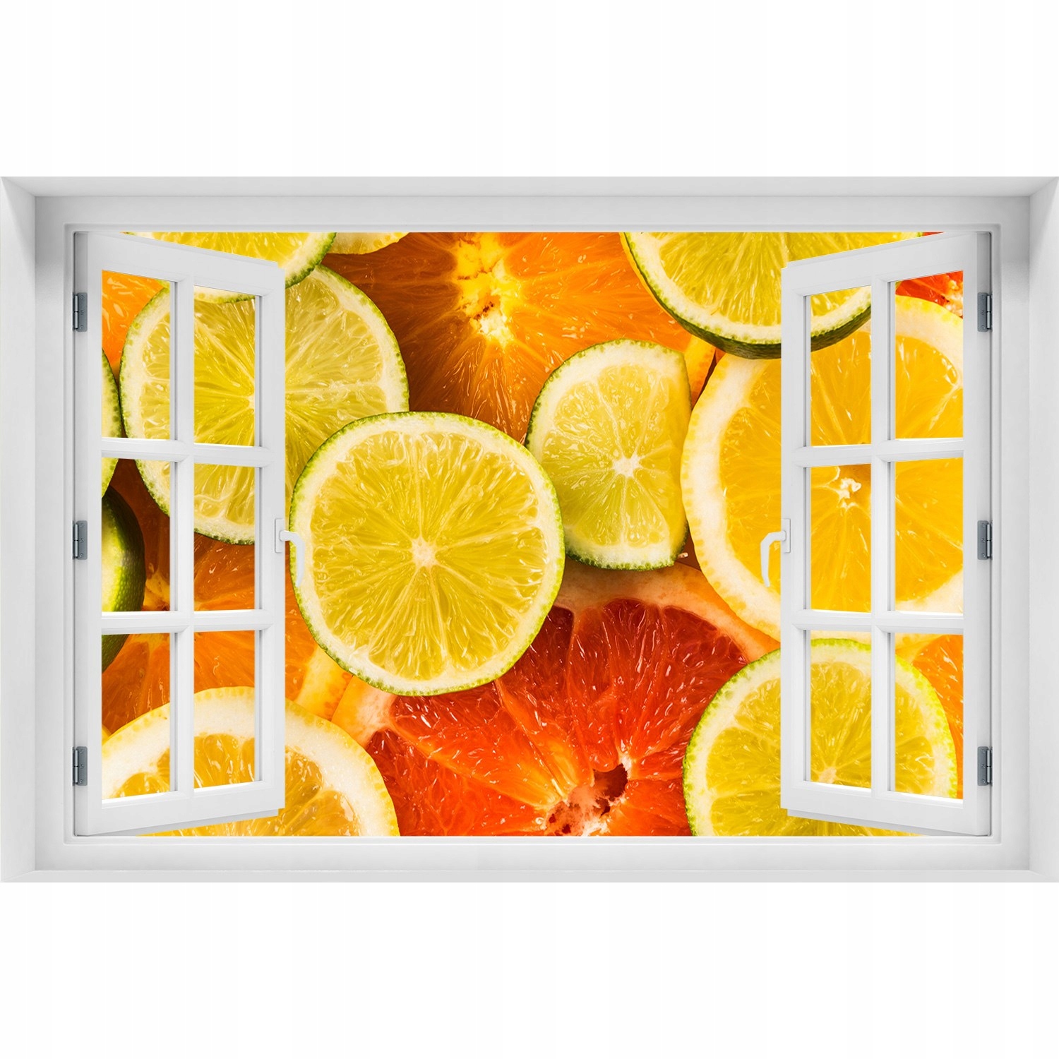 

3D Okno Naklejka ścienna Owoce cytrusowe 150x100