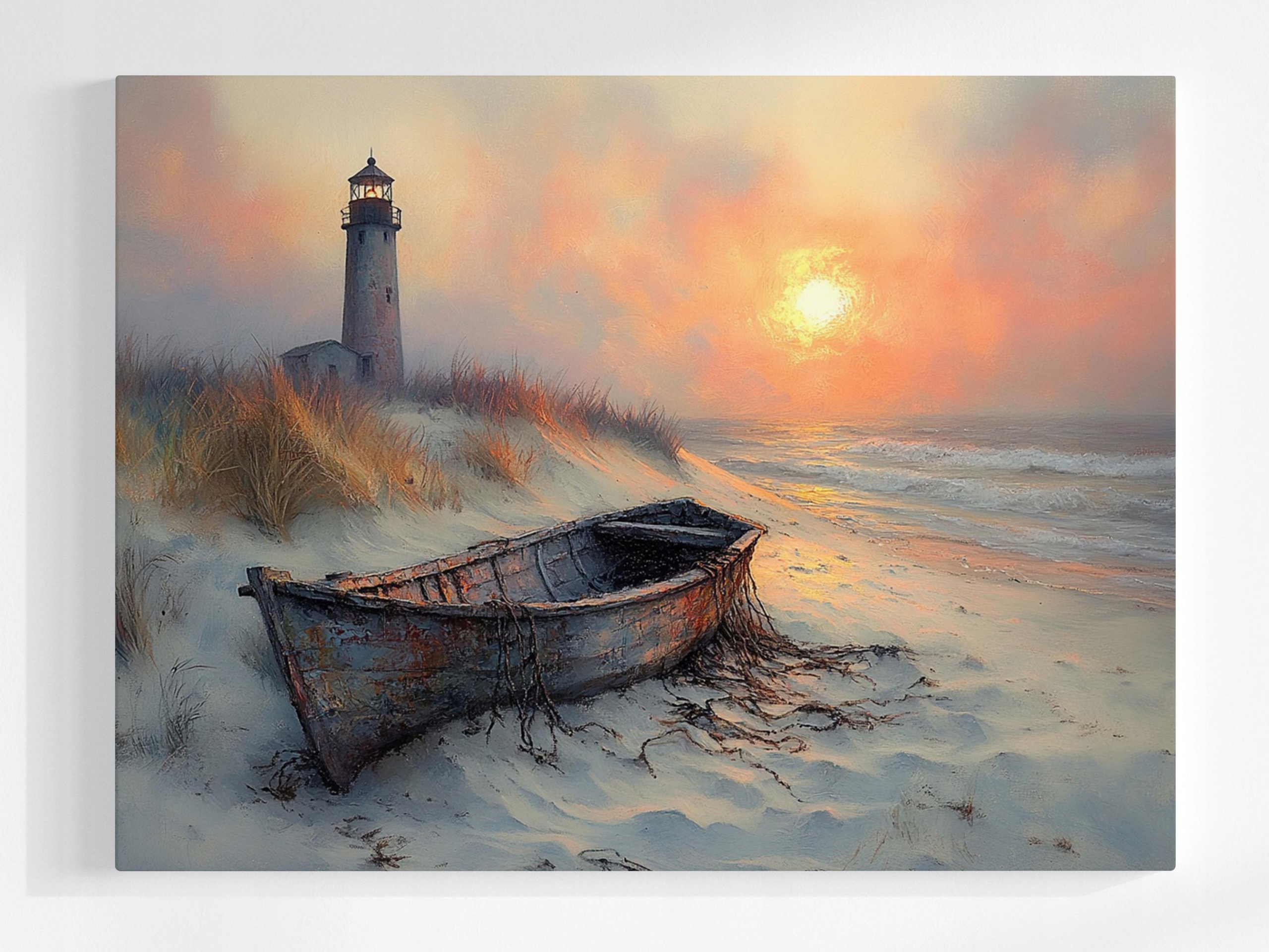 Obraz Na Plátně Canvas Moře Vlny Pláž Lucerna Loď Slunce Západ 80x60
