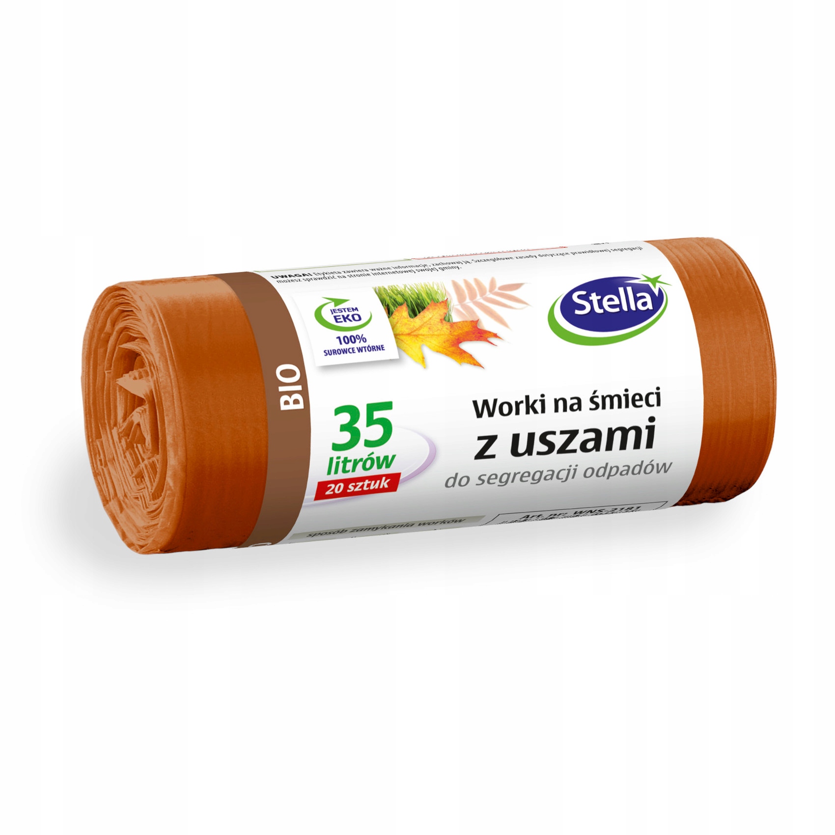 Levně 8x Stella Pytle na odpadky s oušky na tříděný odpad Bio 35L 20 ks