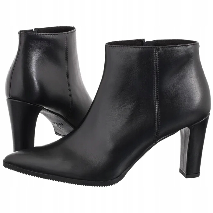 Dámské Kožené Boty Kotníkové Boty na Podpatku Ryłko Černé B8VL5_T3 Black