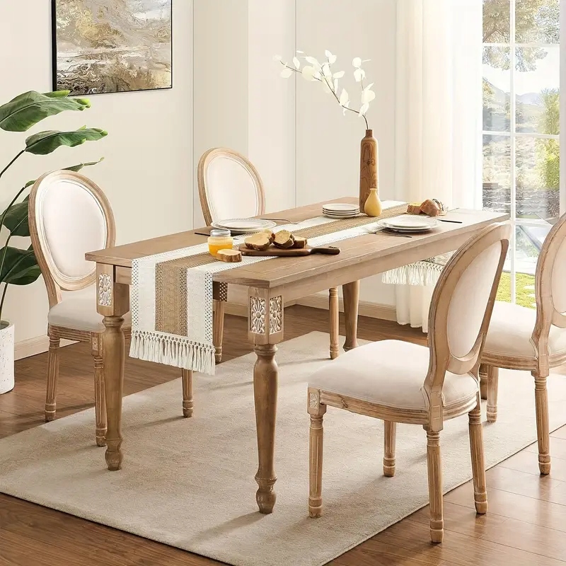 BIEŻNIK Dekoracyjny Beżowy BOHO z Frędzlami Szydełkowy na Stół 190x30 Marka bez marki