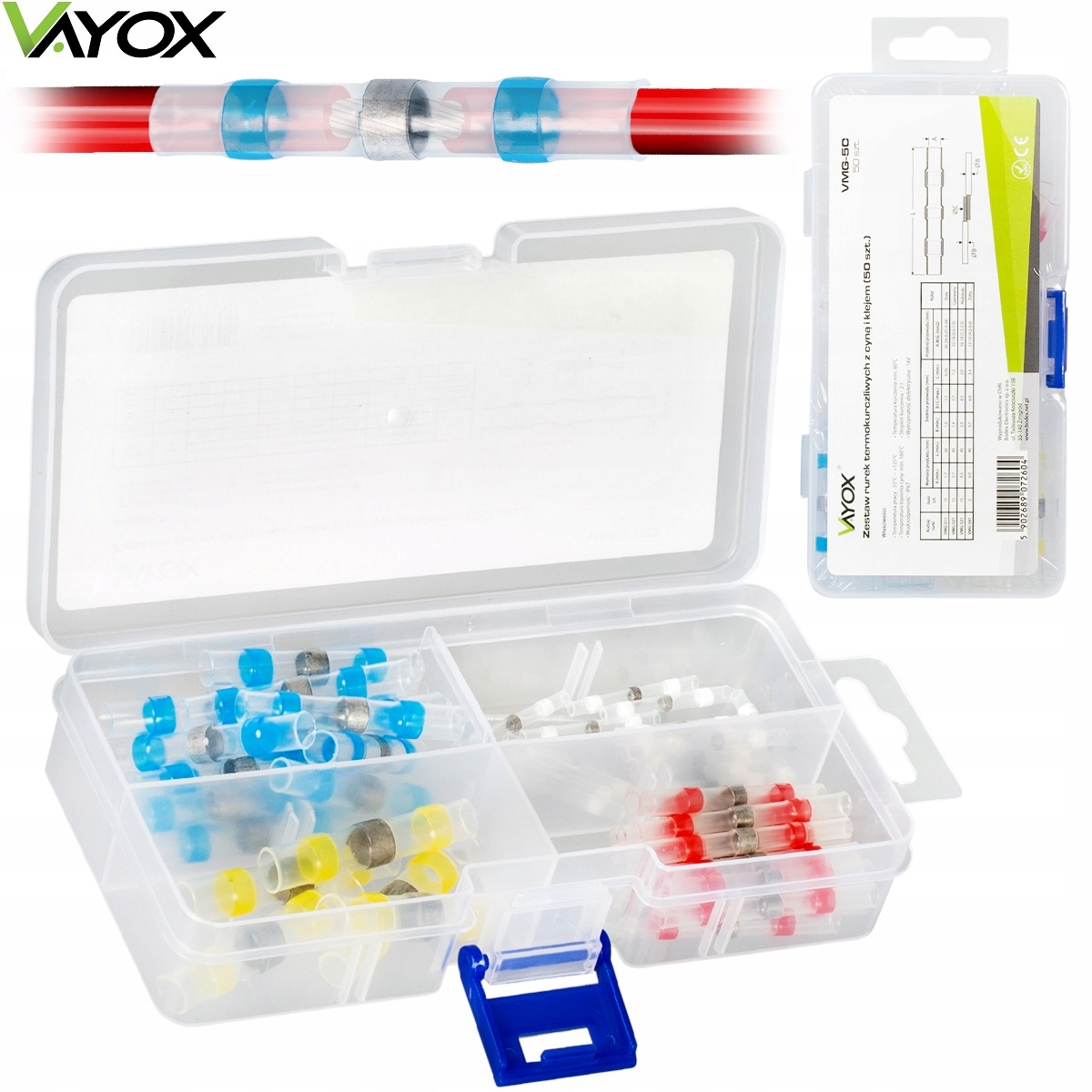 

Koszulki Termokurczliwe Z Cyną Klejem Rurki 50SZT