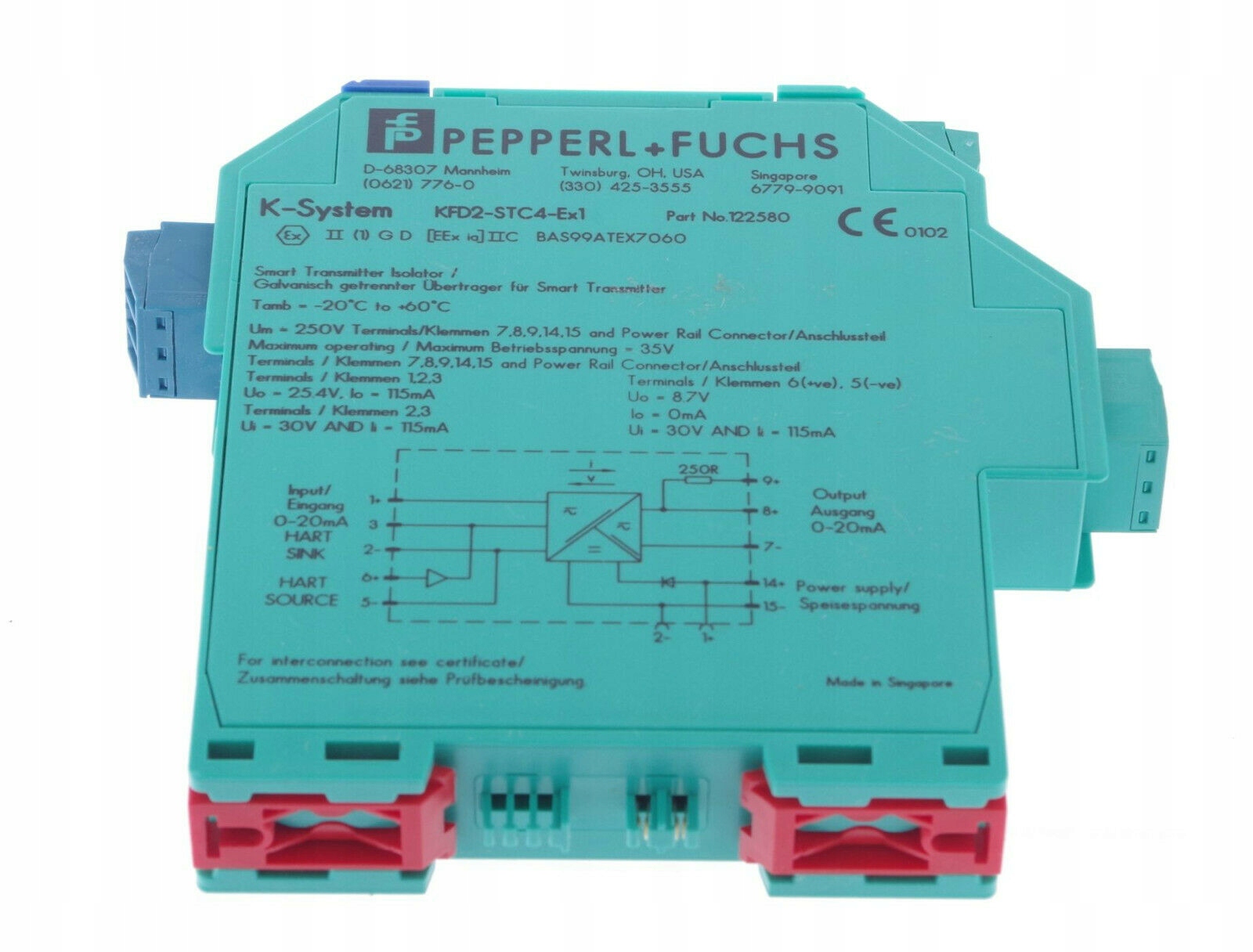 PEPPERL + FUCHS KFD2-STC4-EX1 KFD2STC4EX1 122580 Manufacturer code KFD2-STC4-EX1