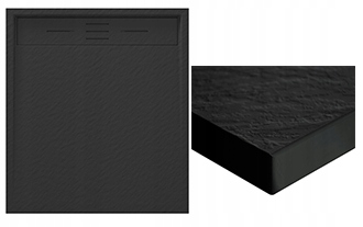 Sprchová Vanička Obdélníková 90 x 80 Černá Kompozitní Viva