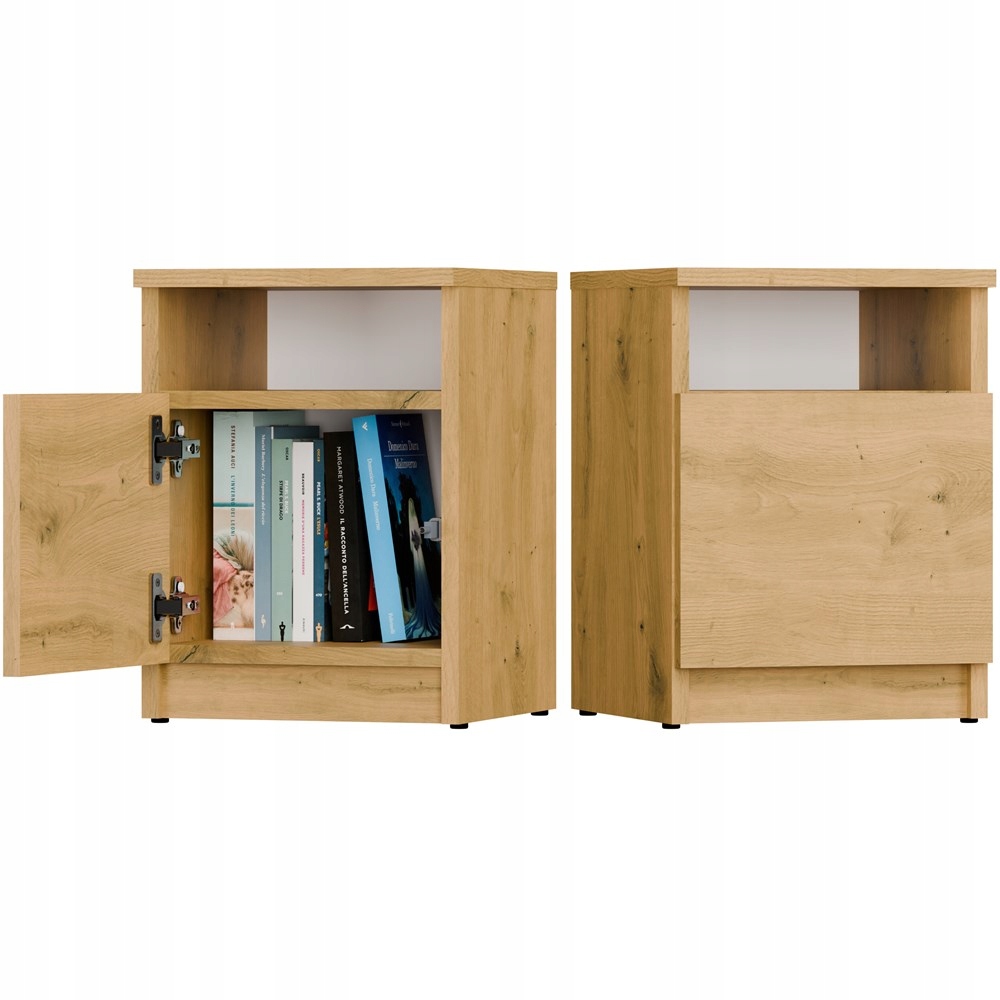 Noční Stolek Galax 30 1D Artisan Oak, Komoda S 1 Dveřemi, Noční Stolek Do Ložnice