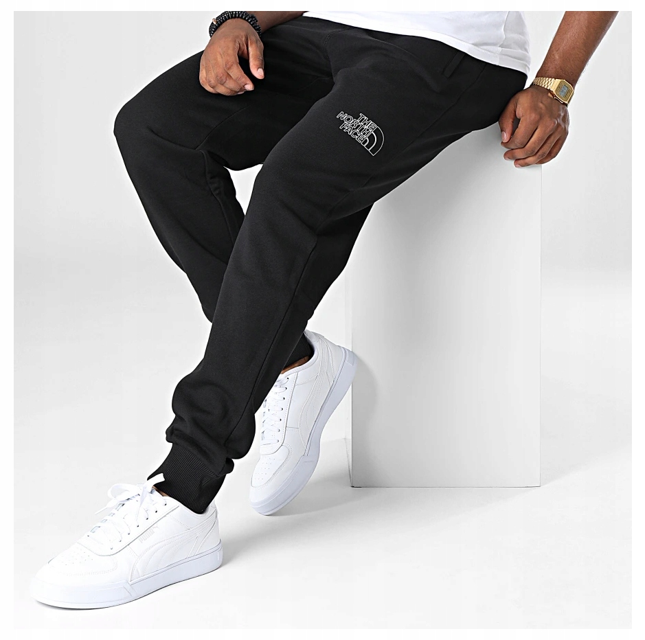 Spodnie Dresowe Męskie The North Face Drew Peak Czarne Sportowe Joggery S