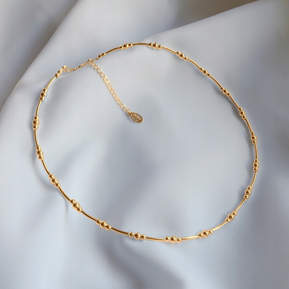 Náhrdelník s kuličkou stříbrný, pozlacený