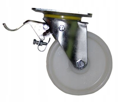 KOŁO POLIAMIDOWE 125mm OBROTOWE Z BLOKADĄ hamulec z podstawą obrotową