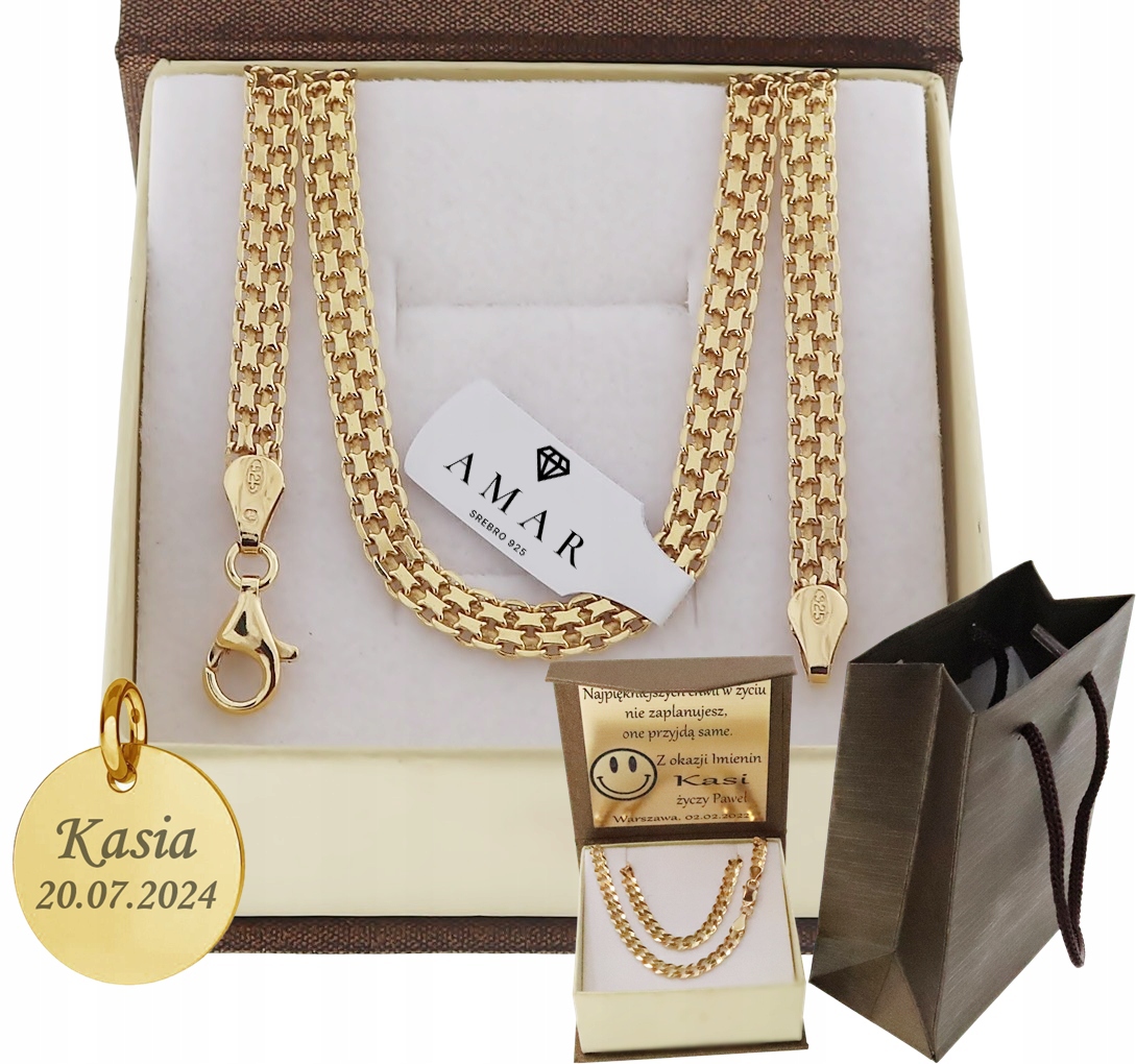 Řetízek Bismark Ryzost 925 585 ze 14K zlata Gravírování Bonus