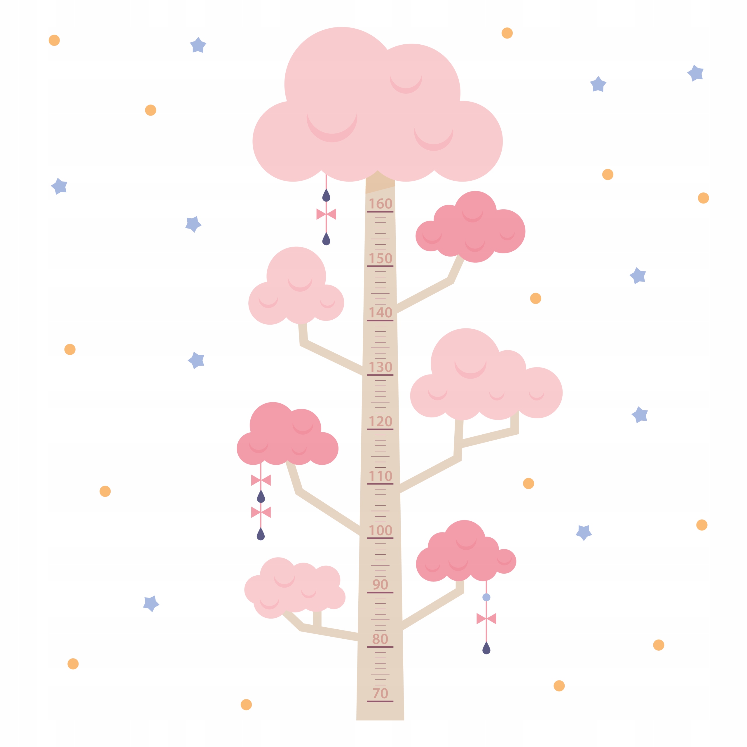 

naklejka miarka wzrostu dla dzieci drzewo 60x130cm