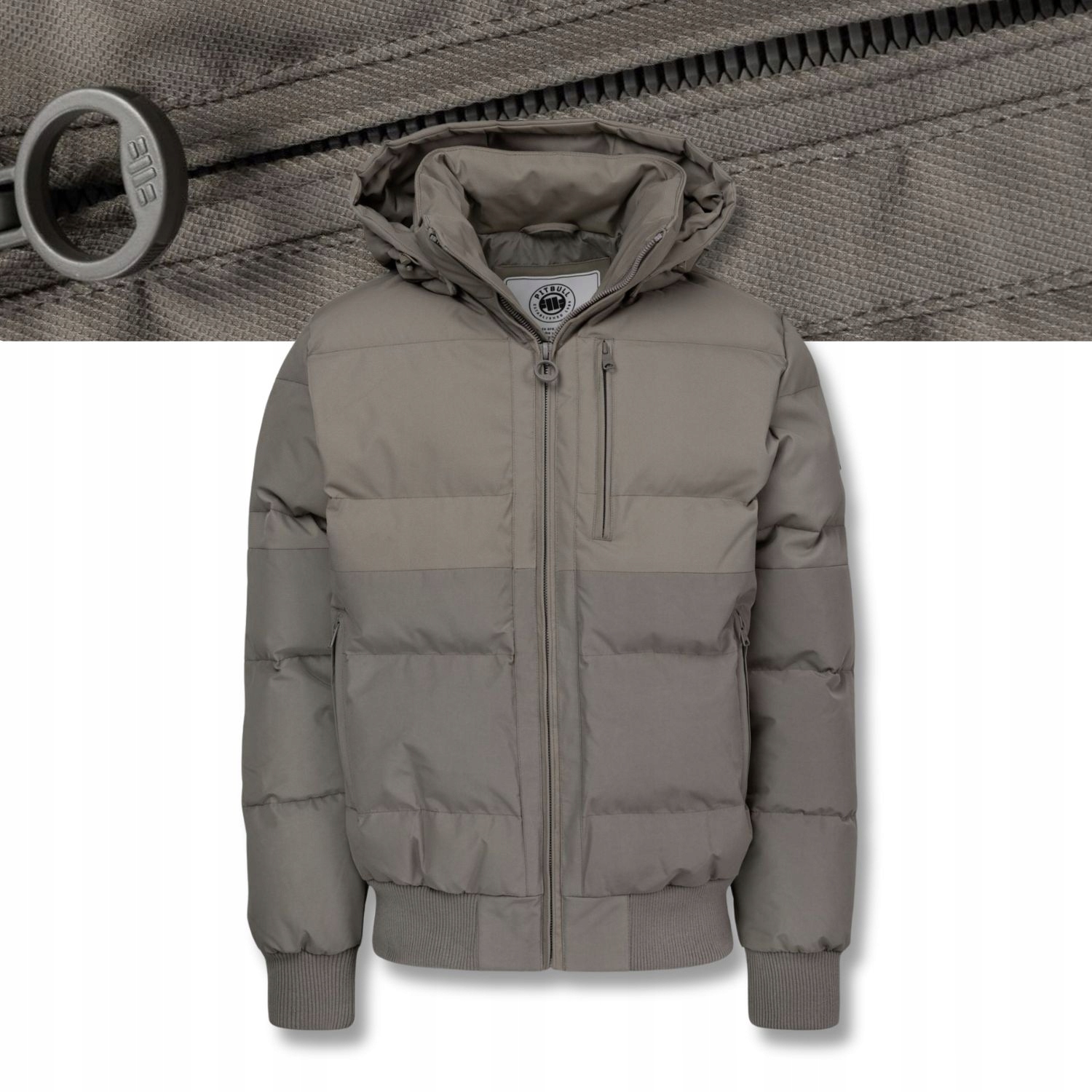 Pánská Zimní bunda Pitbull teplá bunda s kapucí Patton, odnímatelná kapuce