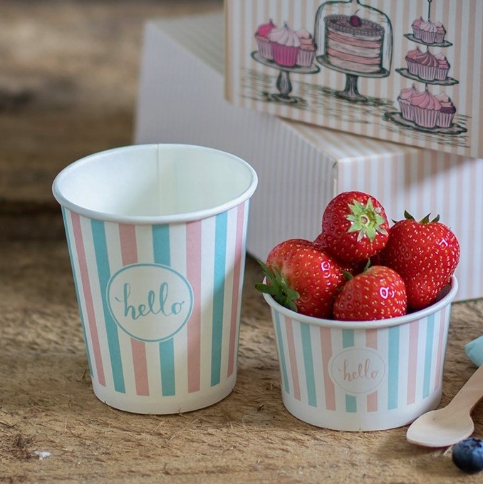 Papierowe miseczki, na lody, pastele, 245ml, 25szt (do dalszej odsprzedaży) Linia Pastele