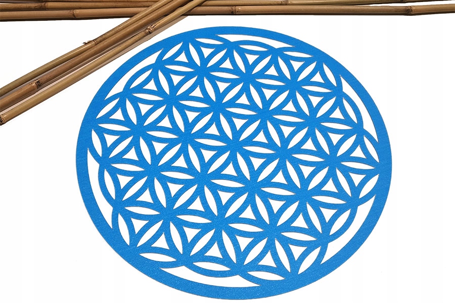 Kwiat życia - Serweta filcowa 500mm Turkusowy