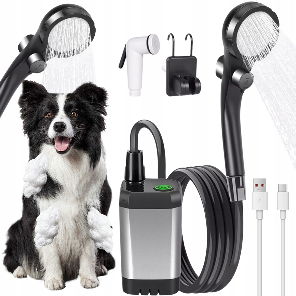 Kempingová sprcha do auta s akumulátorem 6000 mAh 120 minut provozu