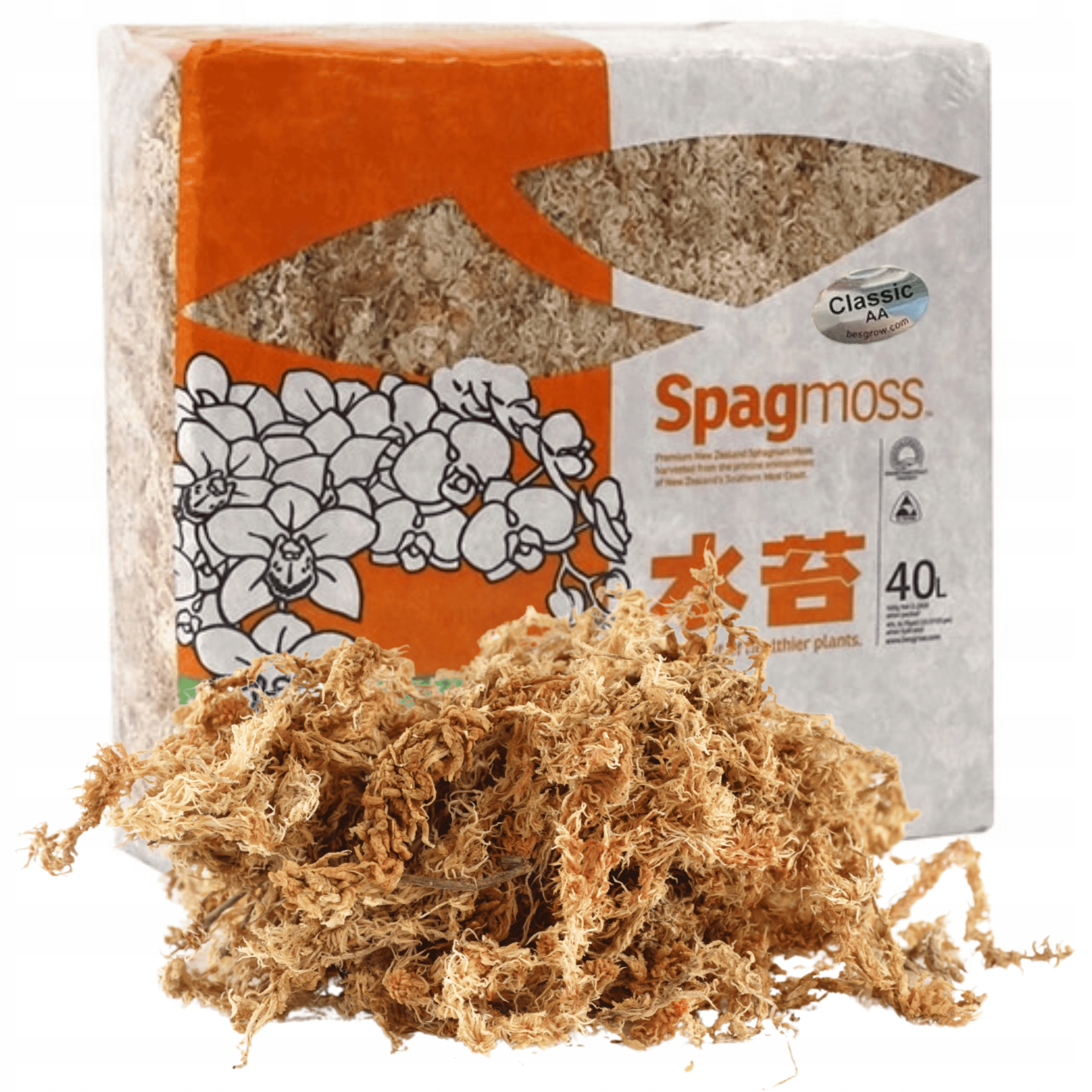 Mech Sphagnum 40L Besgrow Spagmoss Classic 500G rašelinový substrát pH 4,8