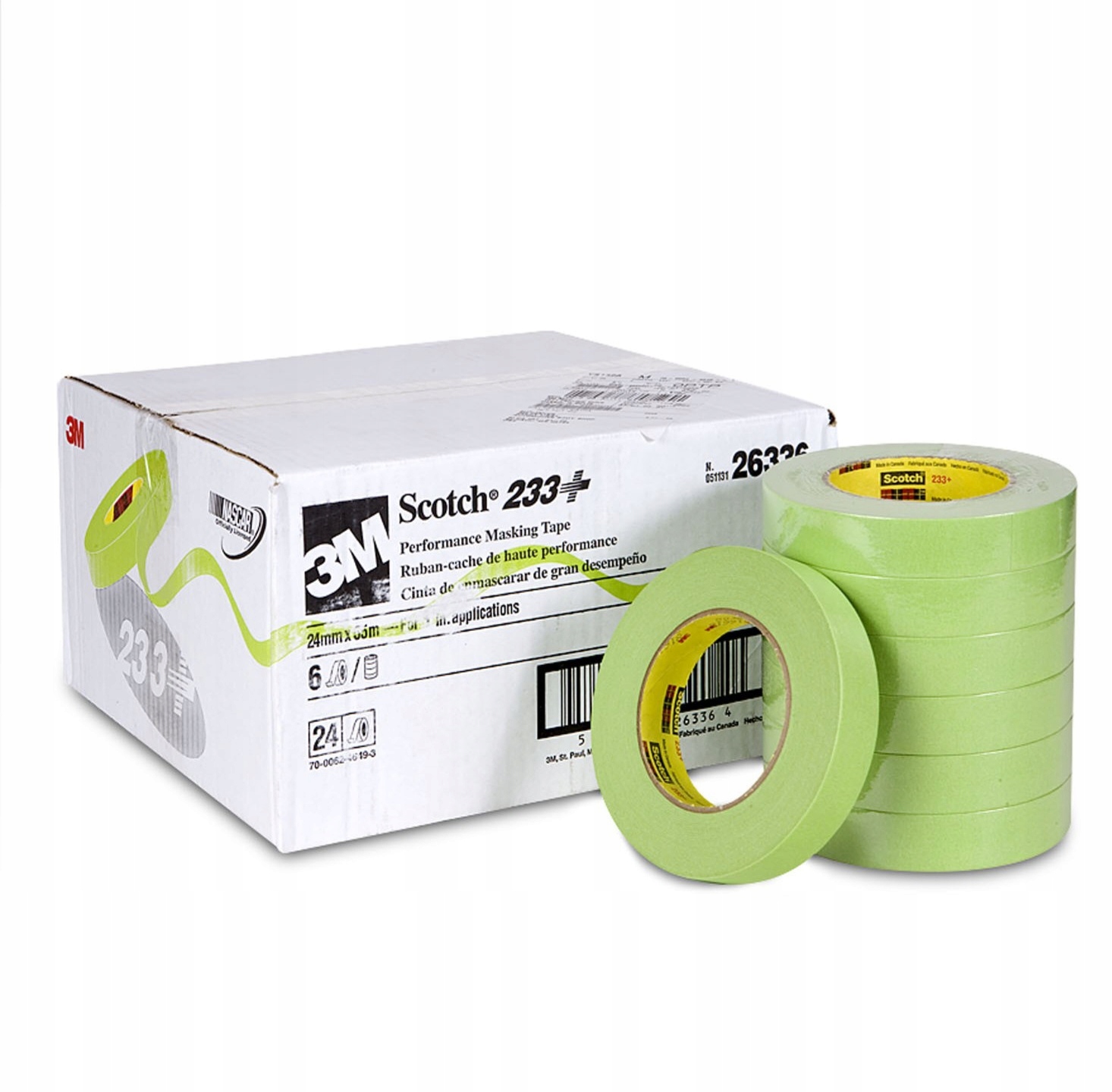 3M 26336 Taśma Maskującą Performance 233+ Zielona 24mm 55m Lakiernicza 5szt