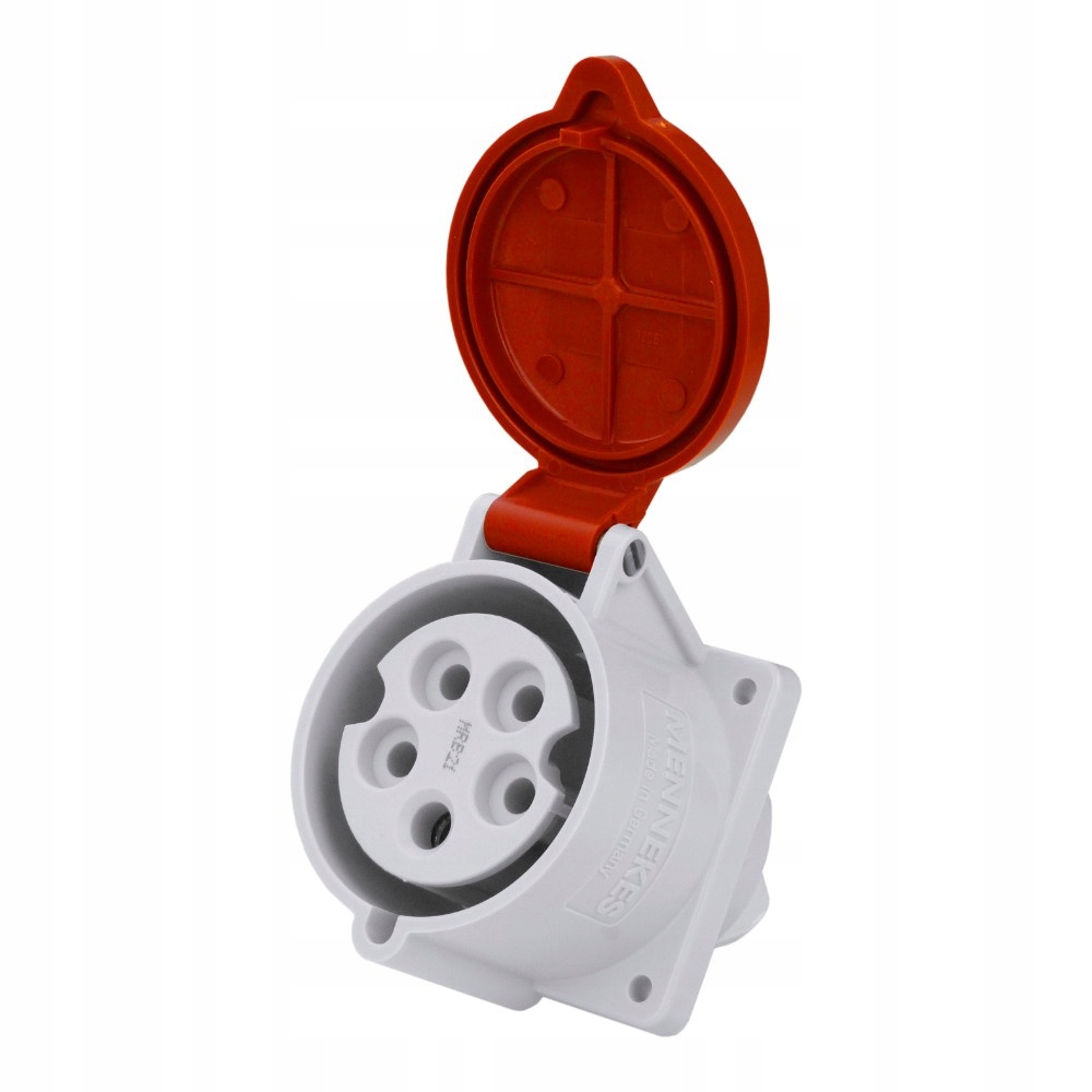 Tabulová Silová Zásuvka Přímá 32A 5P 400V IP44 3P+N+Z Červená