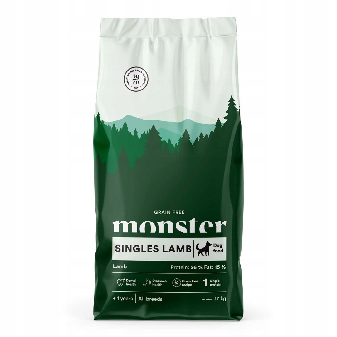 Monster Dog Singles Lamb 17 kg Bezobilné suché Krmivo pro psy s jehněčím masem