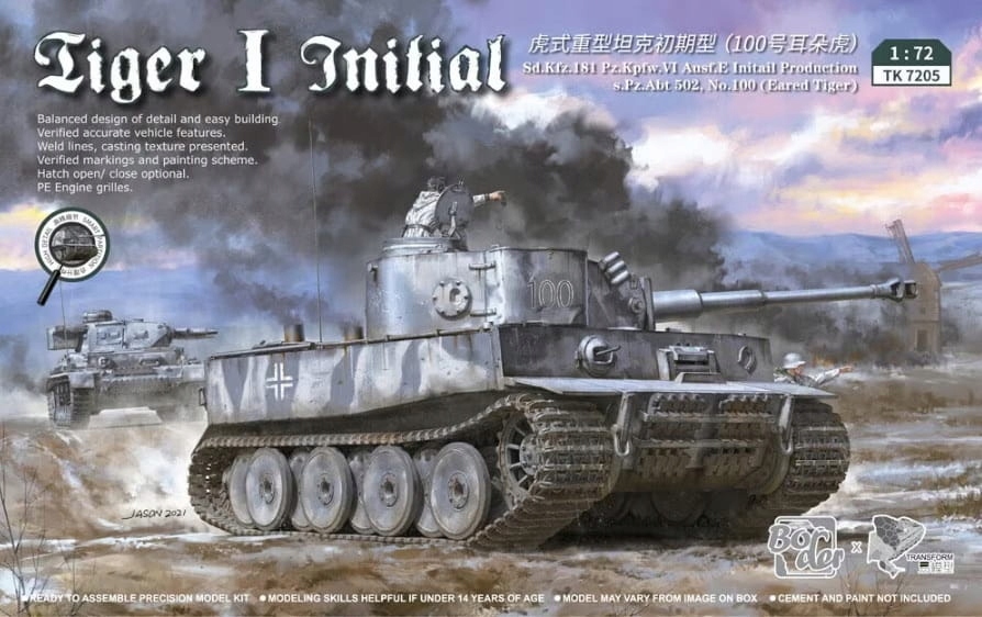 Tiger I Initial (Sd.Kfz.181) Eared Tiger 1:72 Border Model TK7205