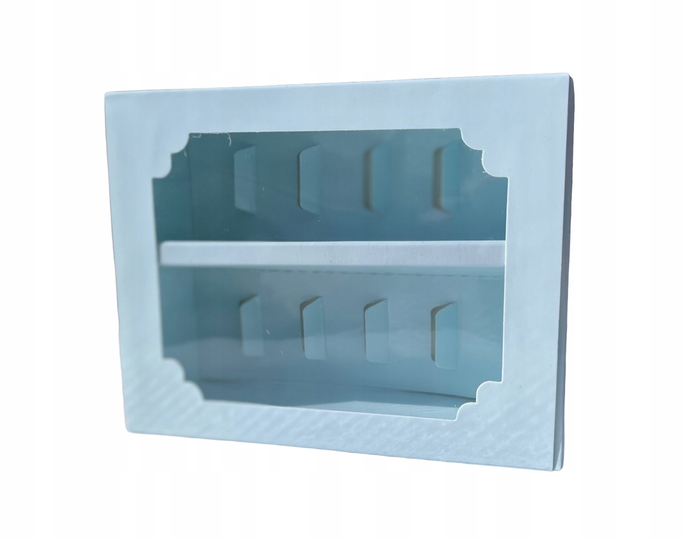 

Opakowanie na 10 makaroników 13x16x5 cm Błękitne