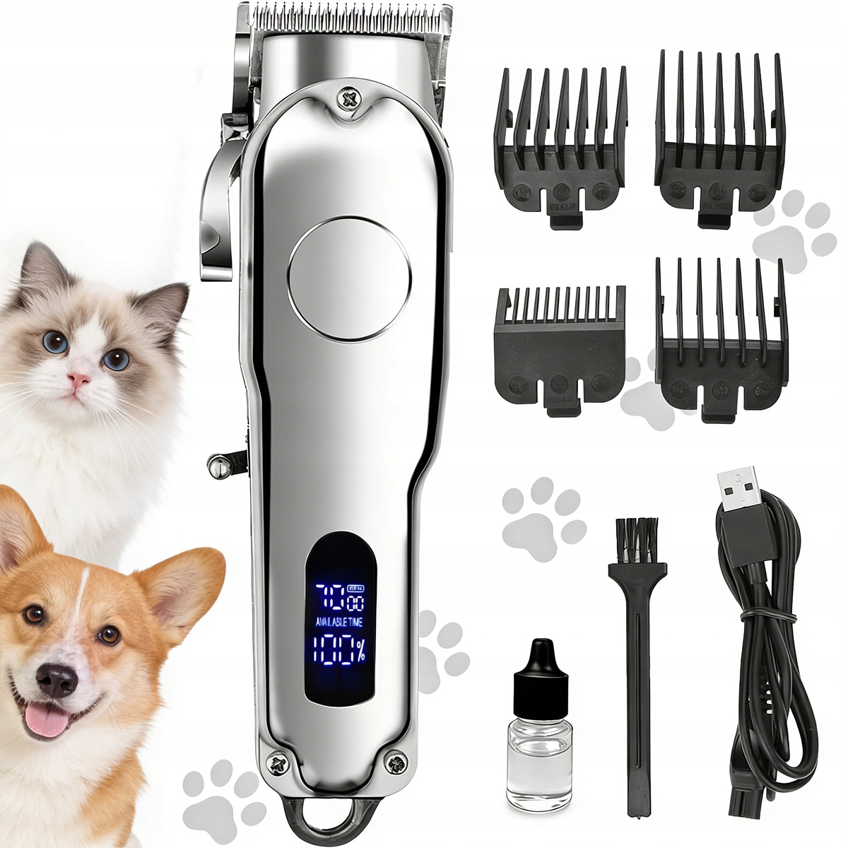 Výkonný Stroj Na Stříhání Psů A Zvířat, Profesionální, Ocelový