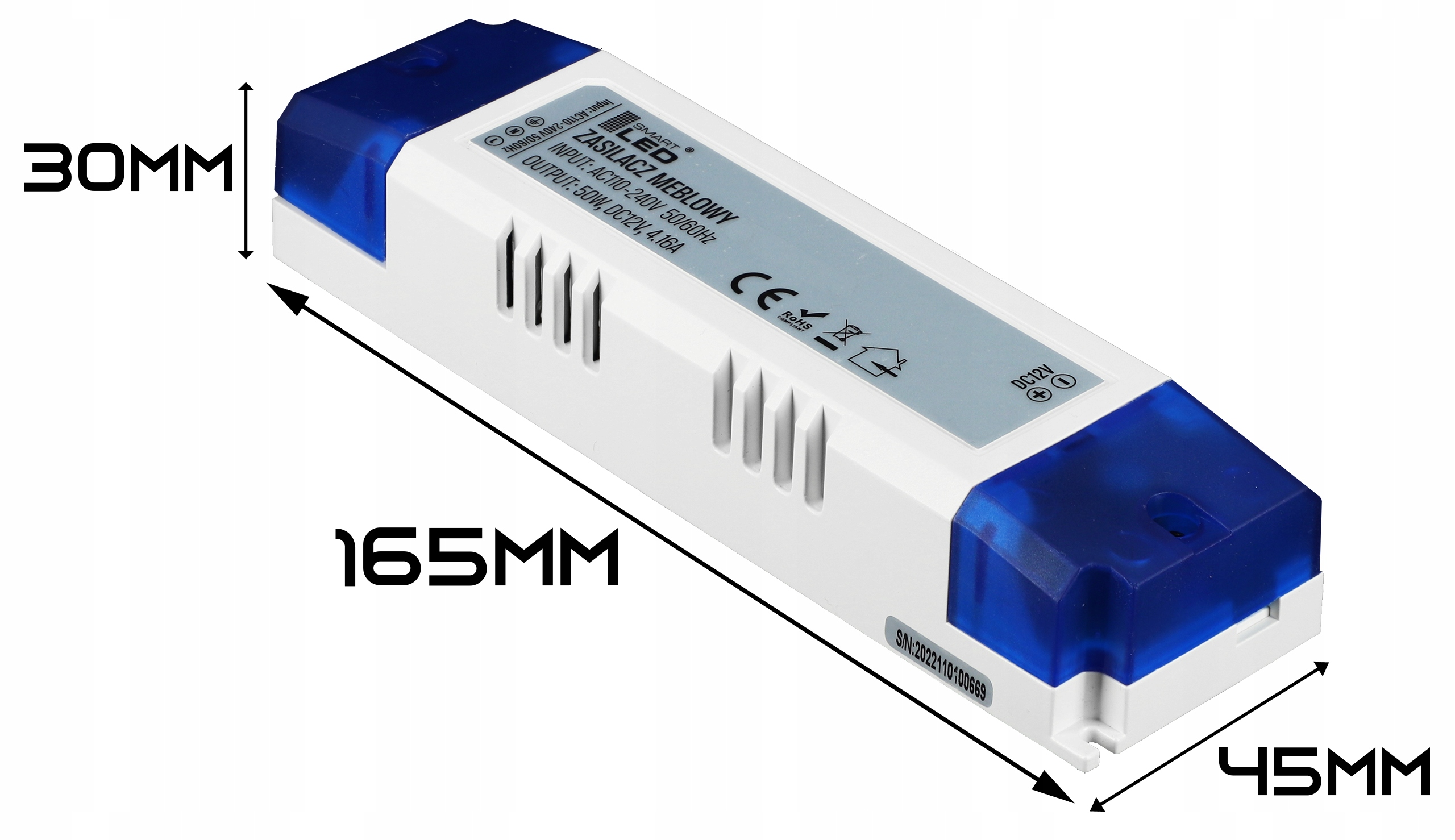 Zasilacz meblowy 12V 50W do taśm LED Stan opakowania oryginalne