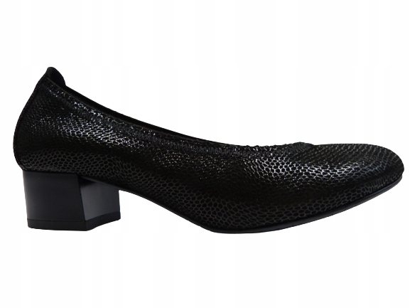 černé elegantní dámské boty s puntíky, kožené lodičky Sala 37