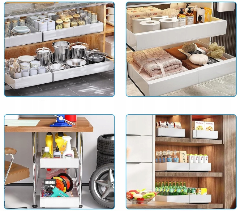 SZUFLADA TELESKOPOWA REGULOWANA PÓŁKA WYSUWANA WKŁAD SZAFKI KUCHENNEJ 20kg Kod producenta SZUFLADA TELESKOPOWA REGULOWANA BIAŁA