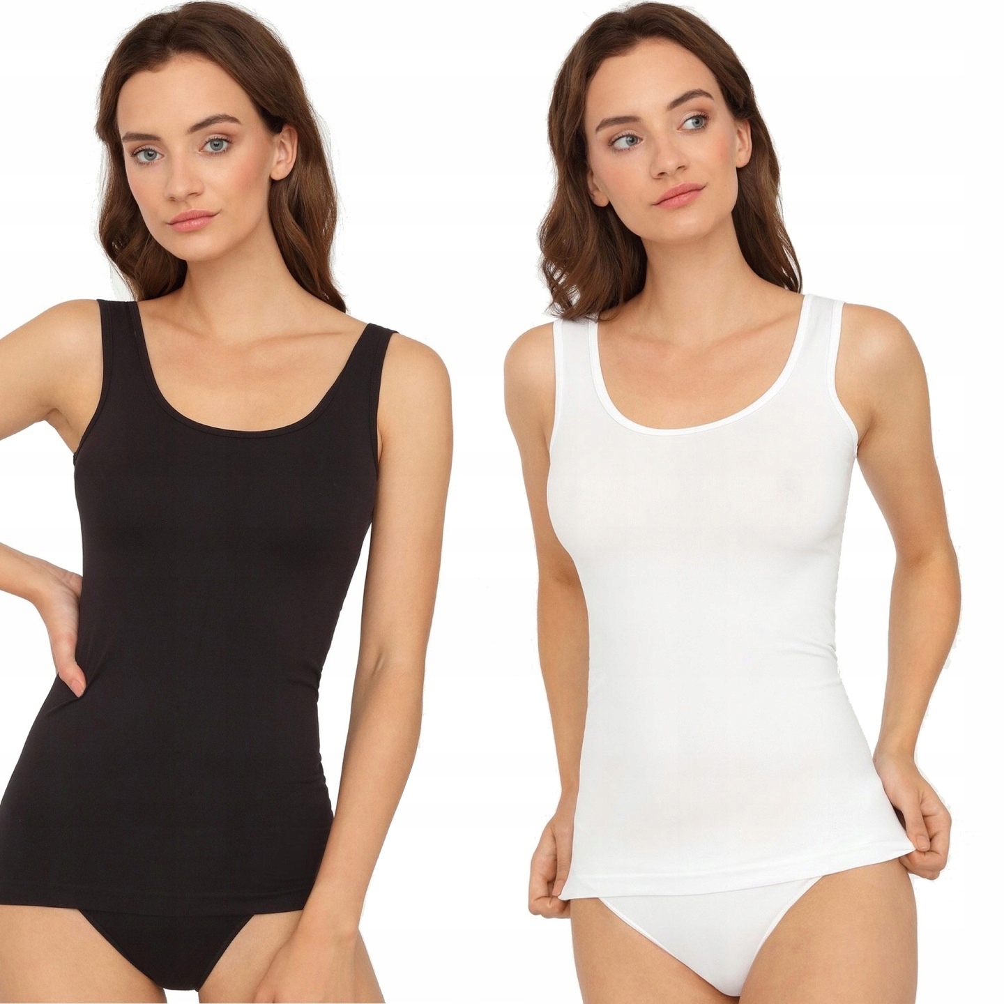 GATTA 2X KOSZULKA TANK TOP CZARNA BIAŁA XL