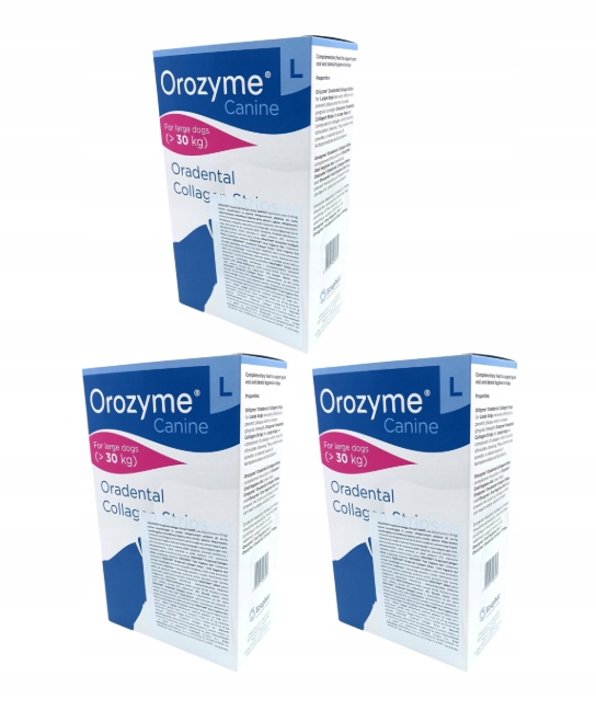 Levně Orozyme Dental Collagen Strips (L) 3x141 g Zásoba Na Měsíc