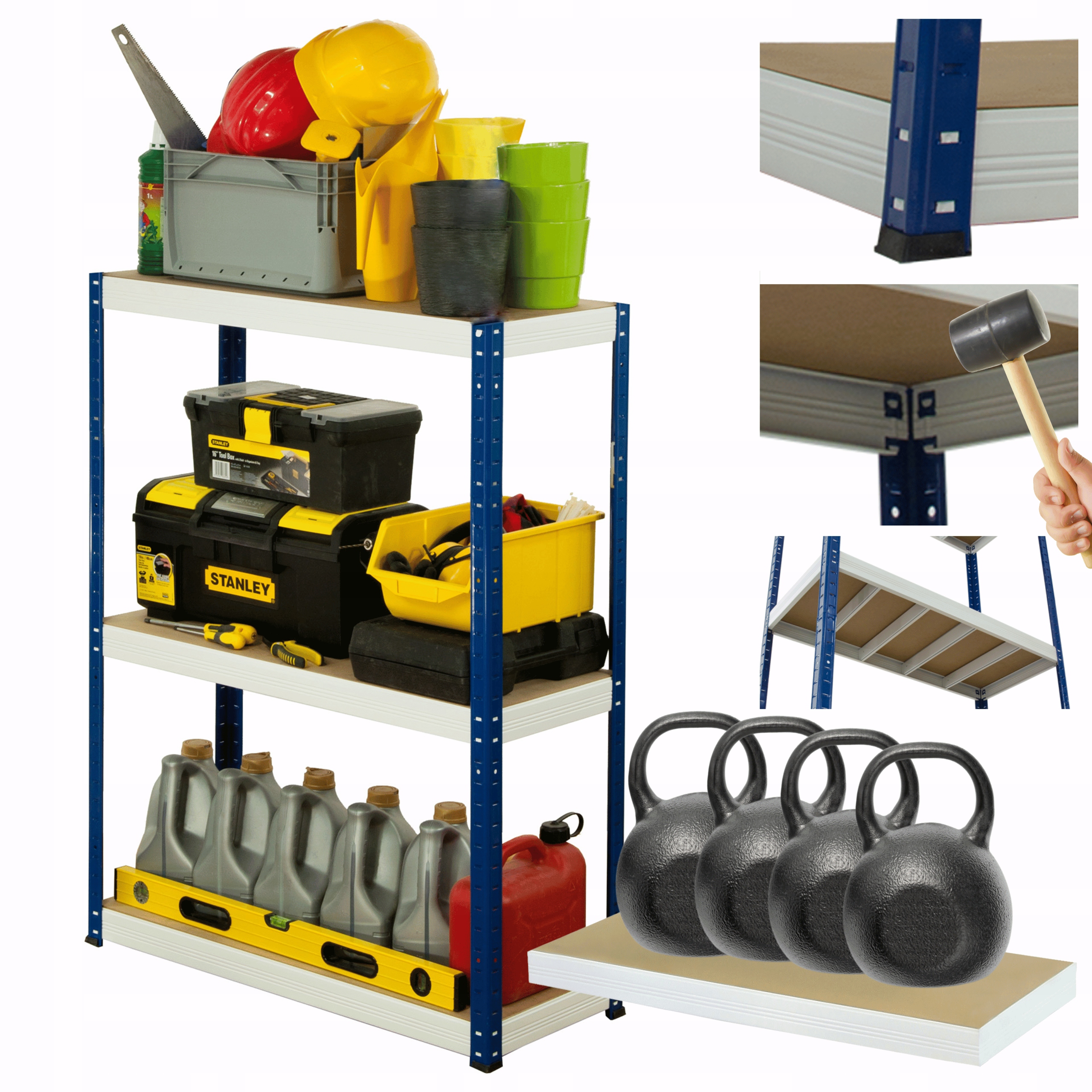 Kovový skladový regál Helios 90x110x45 cm 3Px400 kg Poľský