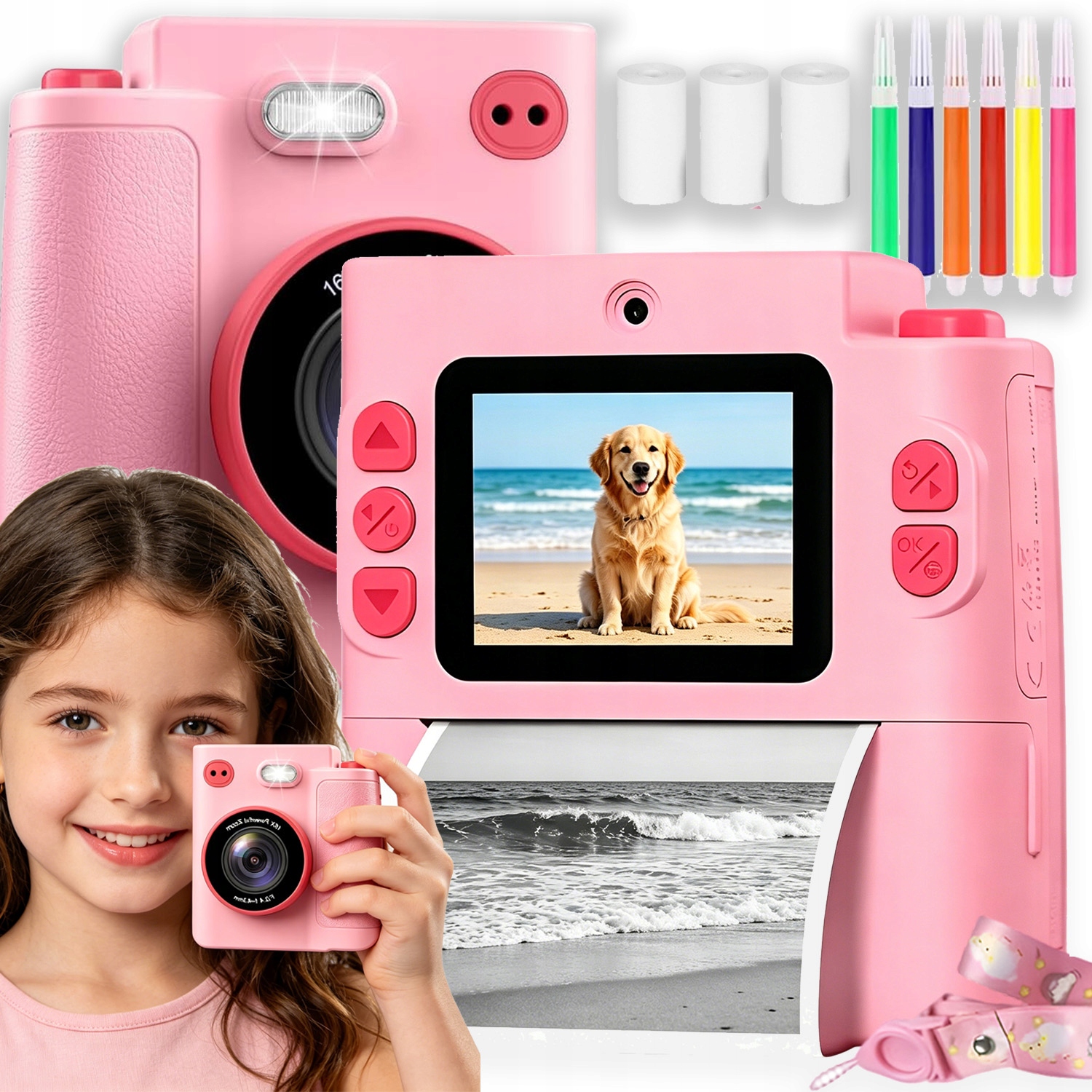 Okamžitý Fotoaparát Tiskárna Pro Děti Paměťová Karta 3 Rolky