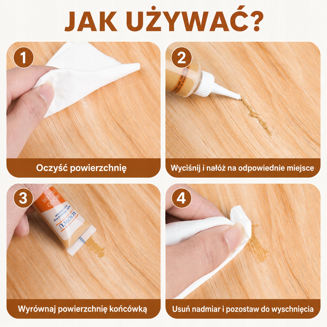 AOOWU medienos užpildo rinkinys, 12 spalvų – produkto nuotrauka 7