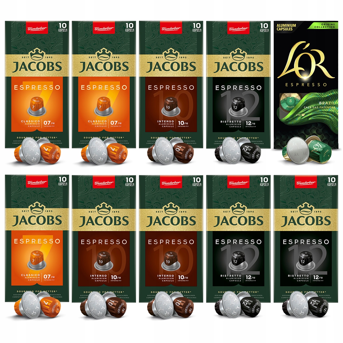 Kapsułki Jacobs L'or kawa w kapsułkach do Nespresso(r)* zestaw 9+1 Gratis!