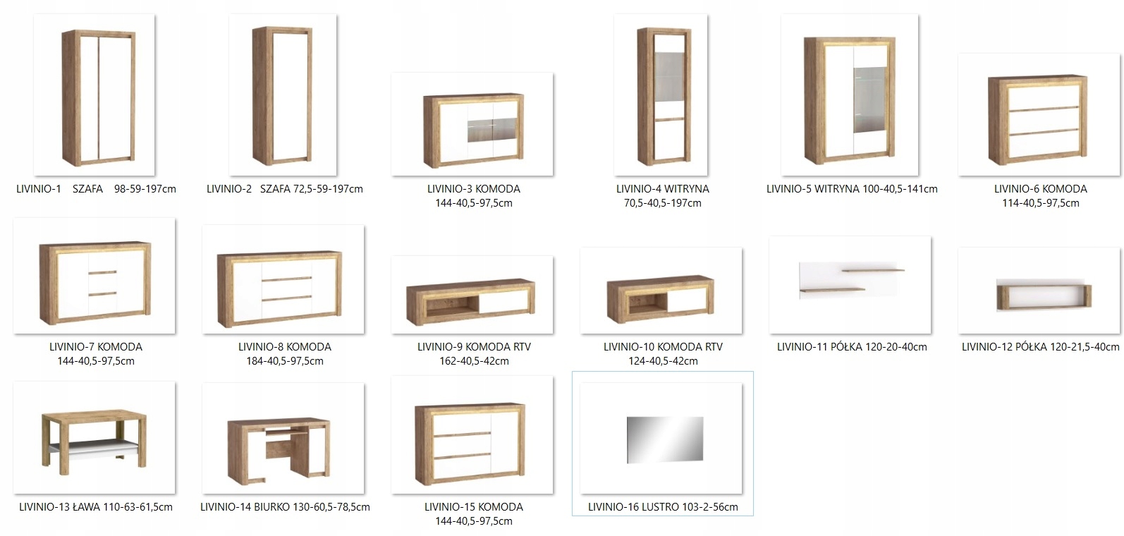 LIVINIO-7 komoda 2-drzwiowa z szufladami 144 cm Wysokość mebla 97.5 cm