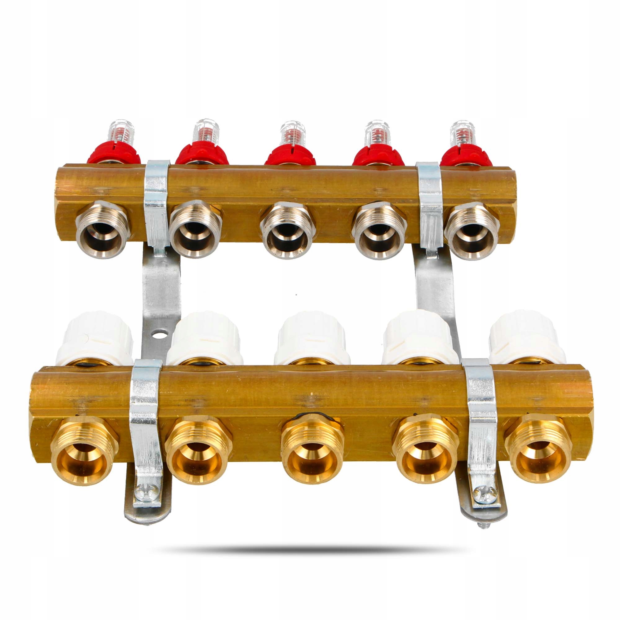 Rozdzielacz PODŁOGÓWKI CO Ogrzewania Podłogowego 5 OBWODÓW Sekcje ROTAMETRY Marka Millto