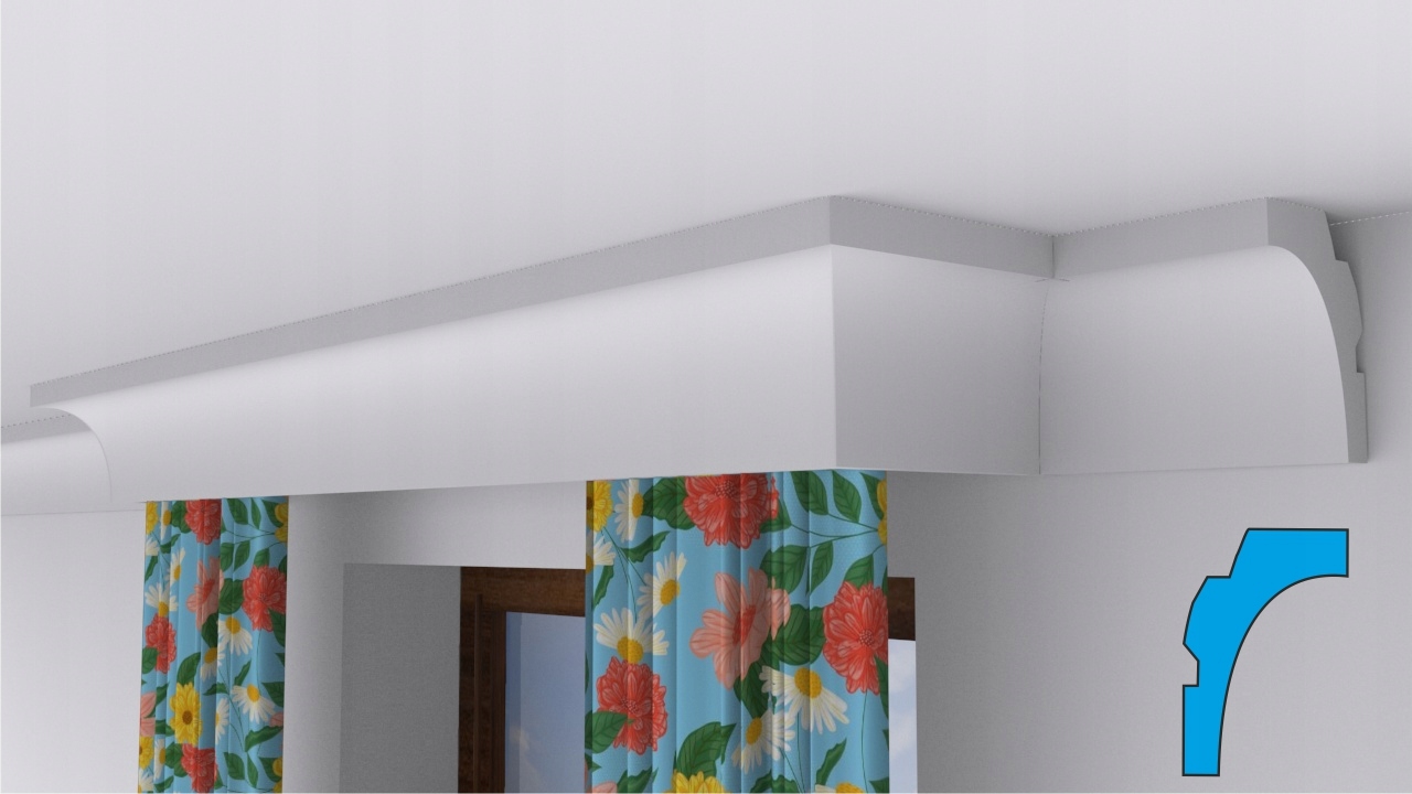 

Listwa karniszowa gzyms 14cm maskownica K-16