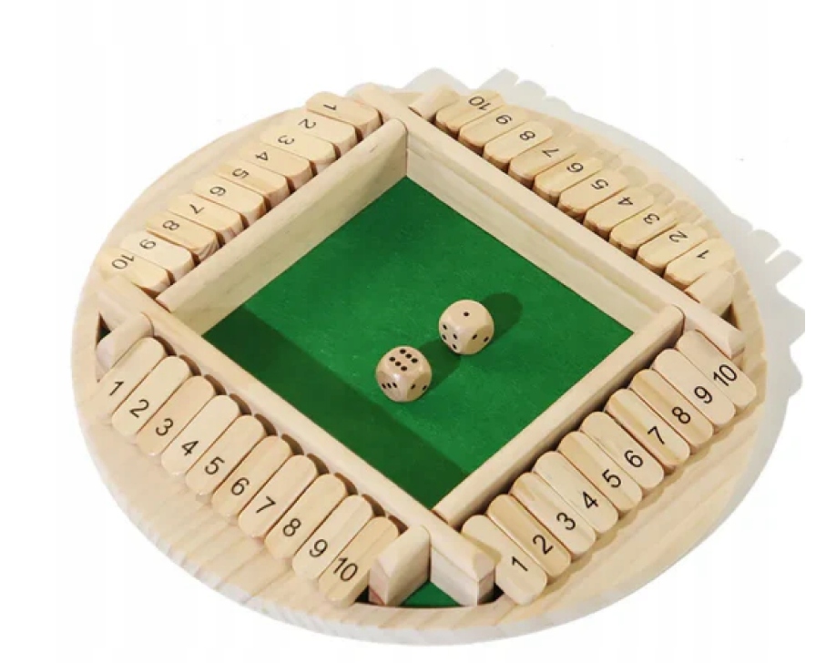 Drewniana gra planszowa „Shut The Box” Klasyczna gra w kości dla 2-4 grac
