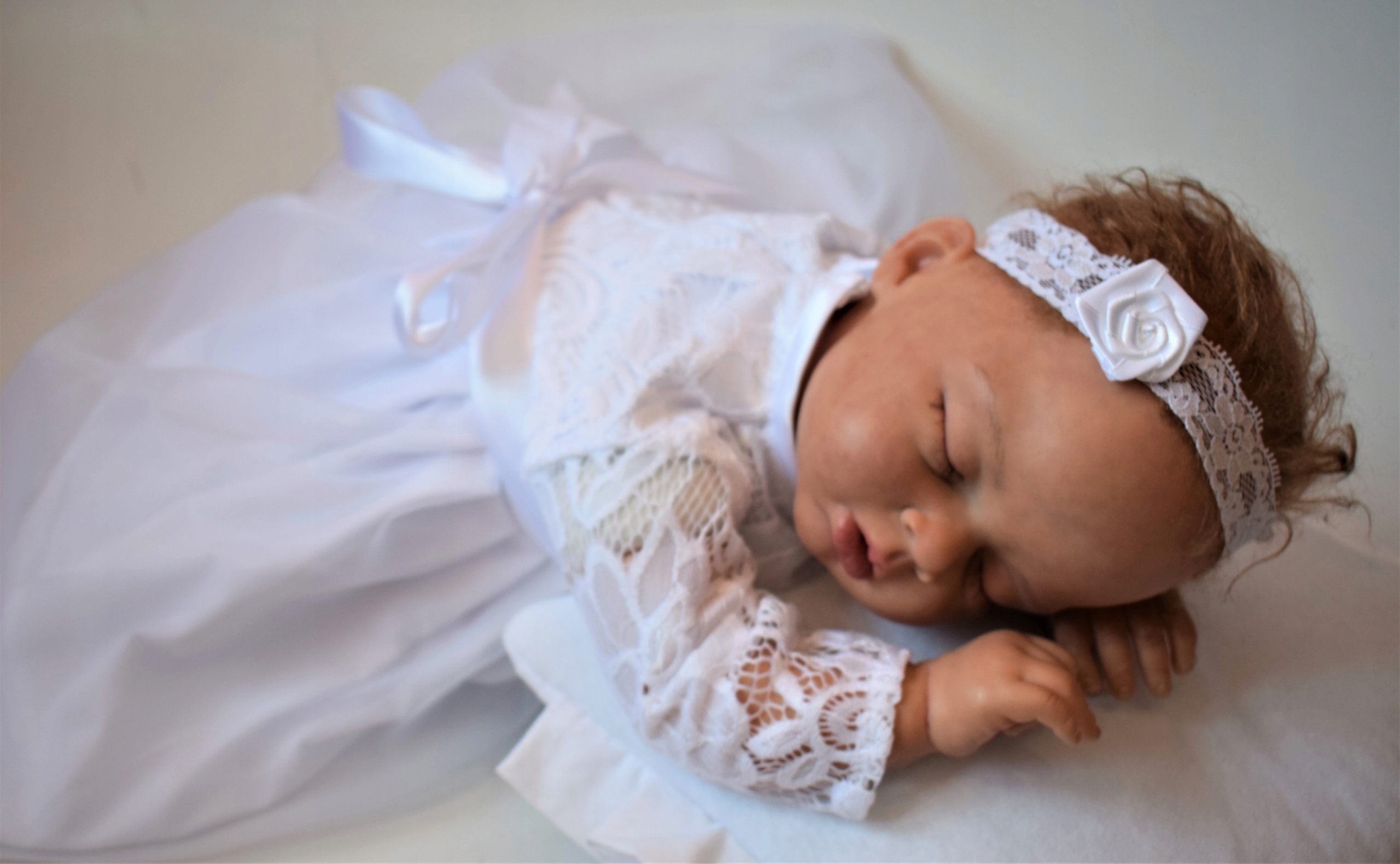 OPASKA KORONKOWA RÓŻA Chrzest Wesele Marka bez marki