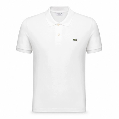 Pánská polokošile Lacoste DH2050 00001 Pima Regular Fit bílá velikost L