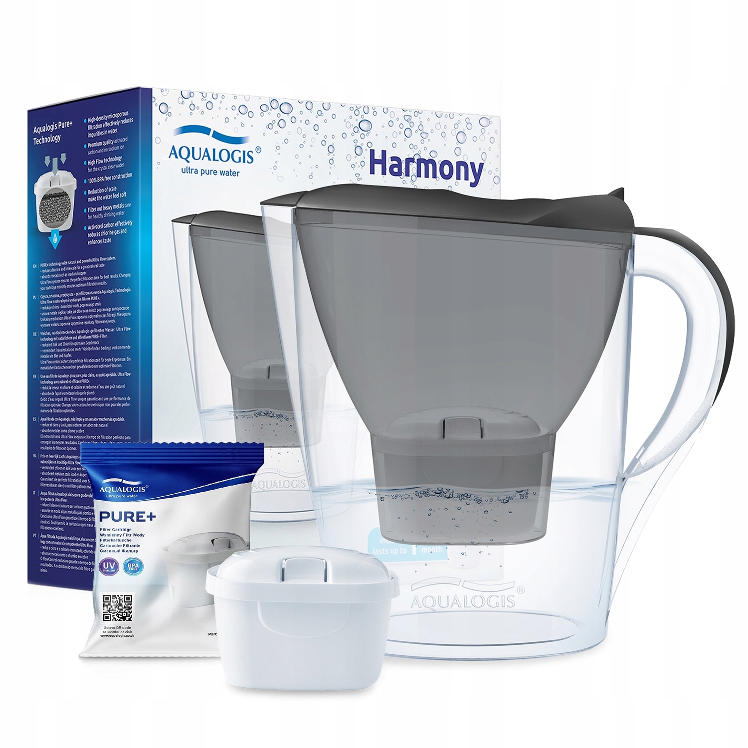Aqualogis Harmony 2.6L Dzbanek Filtrujący Grafit filtr