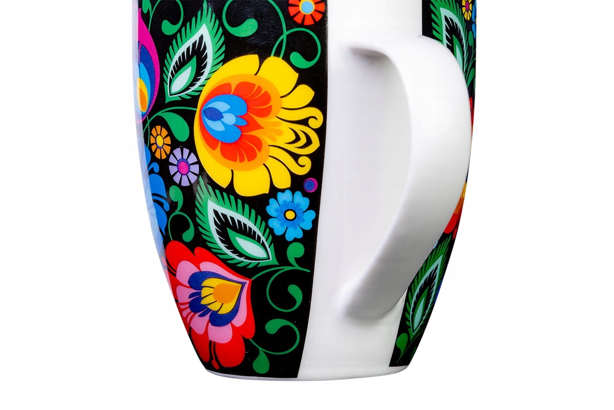 KUBEK FOLK 480 ML - WZORY ŁOWICKIE - CZARNY Kod producenta 0001