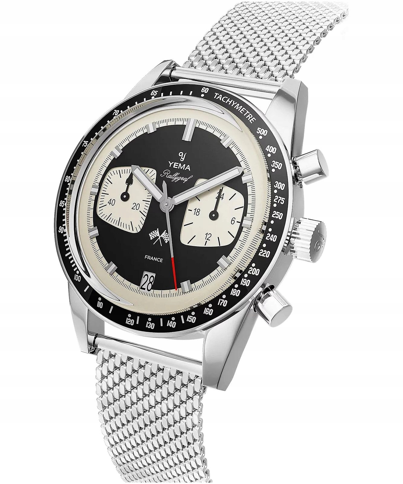 Pánské hodinky Yema Rallygraf Reverse Panda Chronograph Meca-Quartz