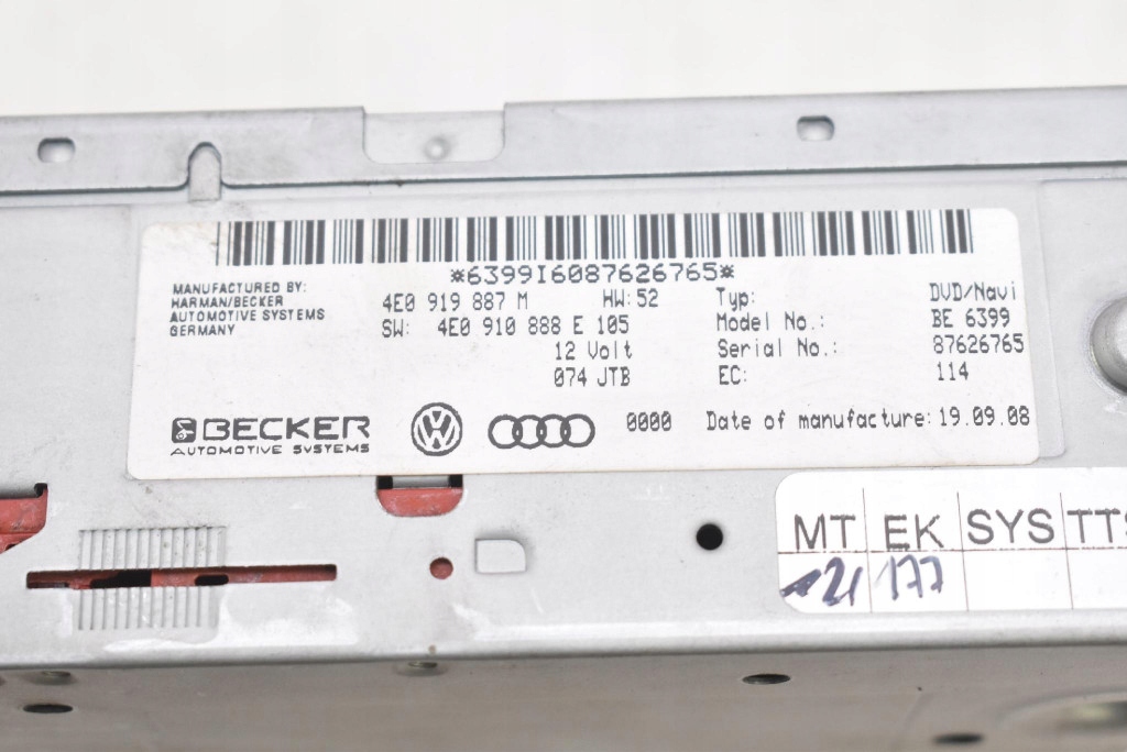 CD player DVD NAVI 4E0910888E AUDI Q7 4L 05-09