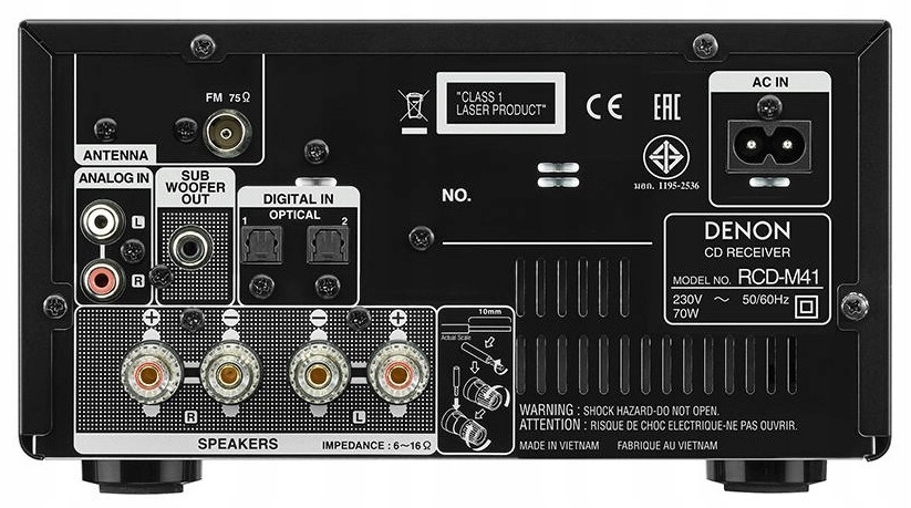Amplituner stereo CD DENON RCD-M41 Bluetooth EAN (GTIN) 4951035061084