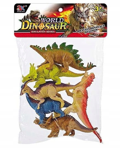 

Dinozaury Figurki Trex 6SZT Kolorowe Gumowe Zestaw